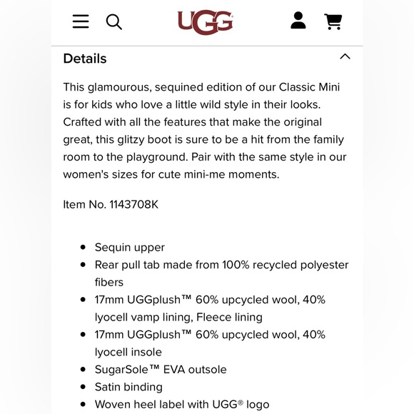 NEW UGG Classic Mini Mirror Ball in Silver size EU 37 (women’s 6/Big girl 5) - Picture 7 of 7